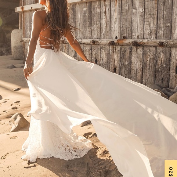 Remarkable Moment White Floral Embroidered Lace-Up Maxi Dress - Picture 4 of 12